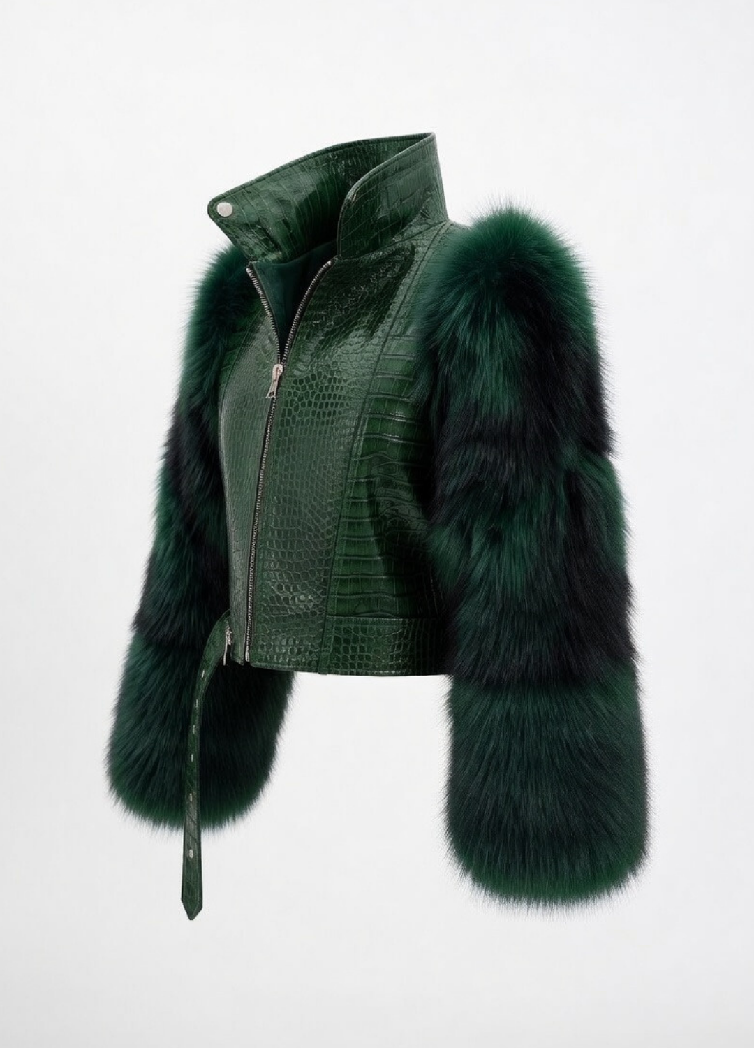 Alternative view of Usnjena jakna z dodanim krznom na rokavih - Coss