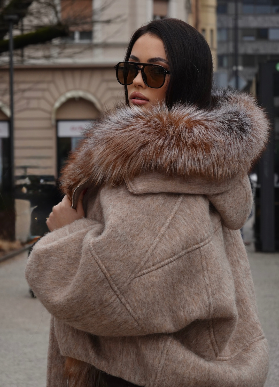 Bunda z krznom - DownTown Hooded - slika 4